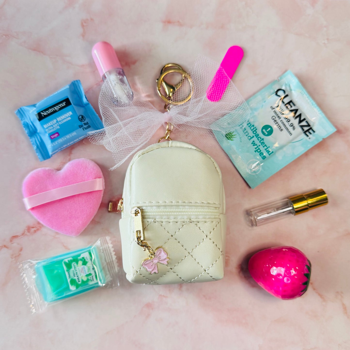 Bridesmaid Touch Ups Mini Bag / Favor with Mini Beauty Essentials