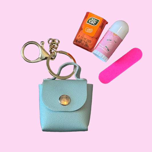 Mini-Mini Purse Bag Charm / Favor with Mini Beauty Essentials