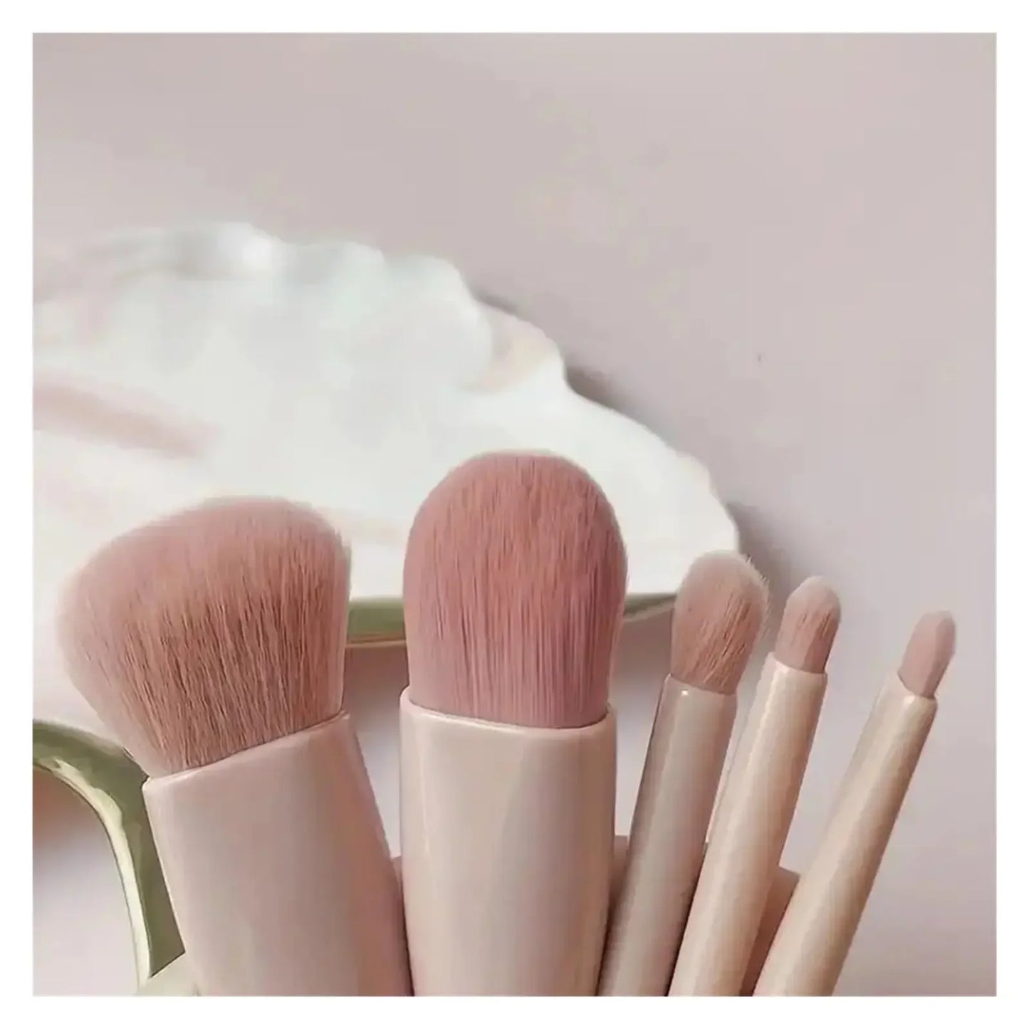 5pcs Mini Makeup Brushes with Case And Mirror