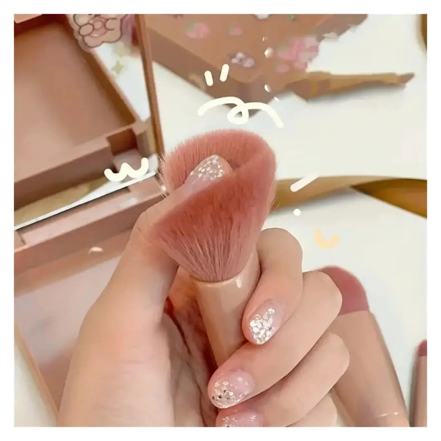 5pcs Mini Makeup Brushes with Case And Mirror
