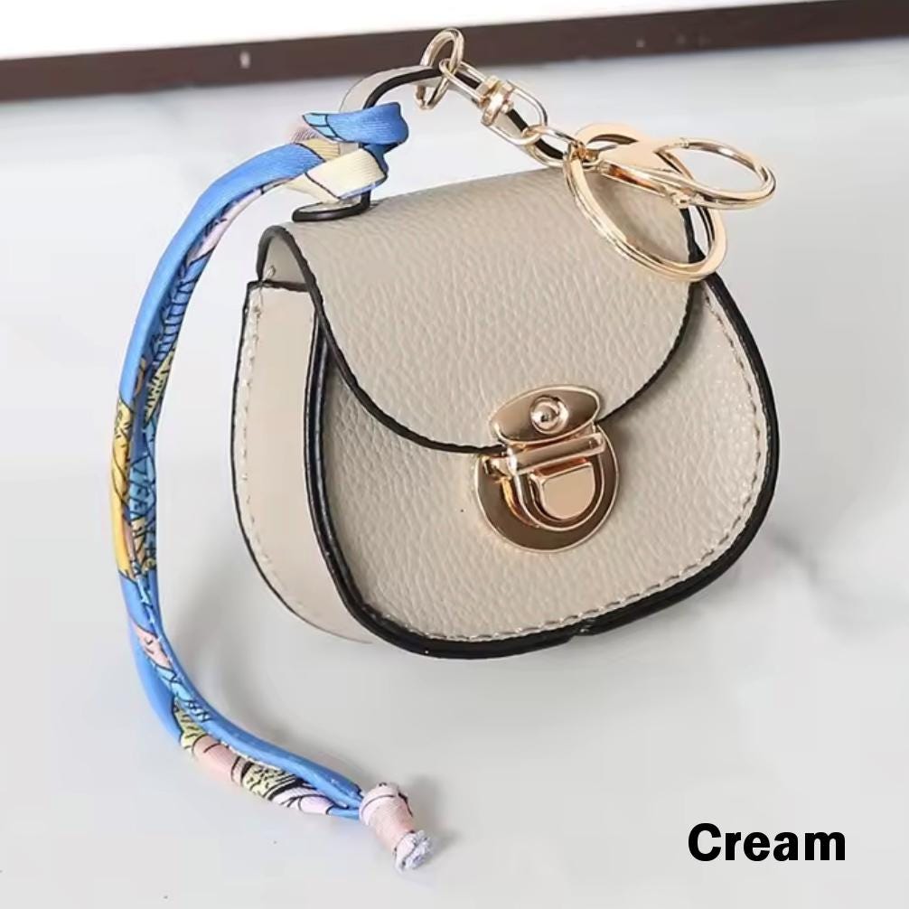 Miniature Saddle Bag Purse Charm / Favor with Mini Beauty Essentials
