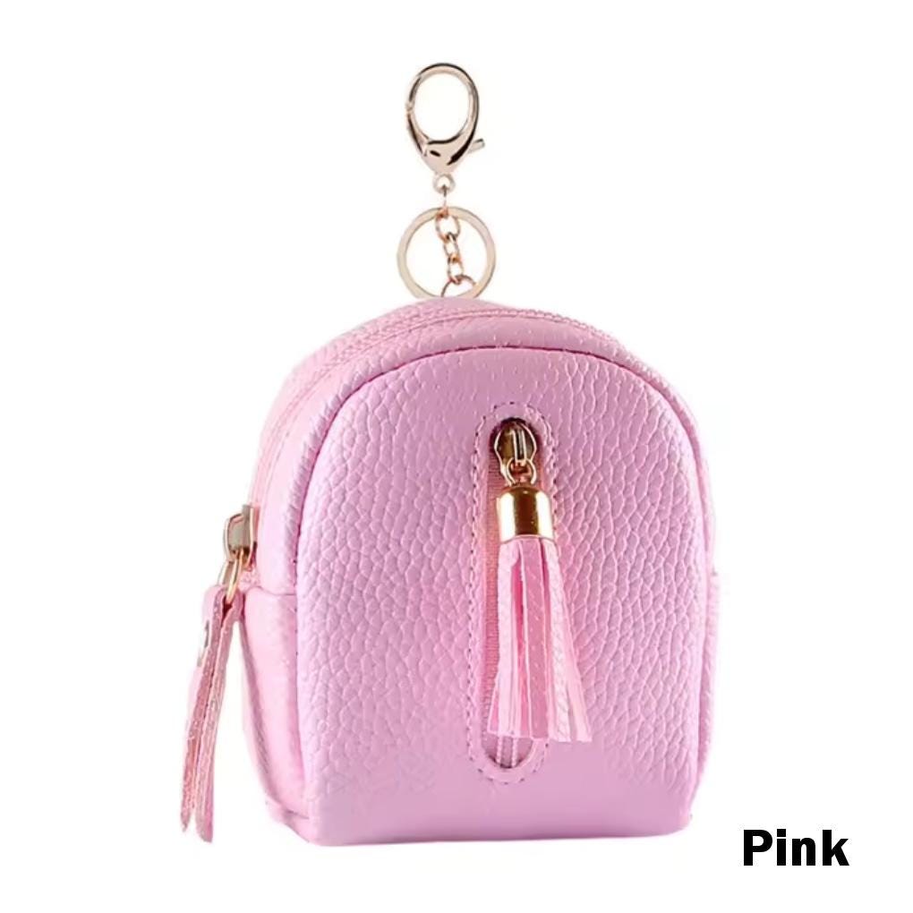 Miniature Tassle Backpack Bag Charm / Favor with Mini Beauty Essentials