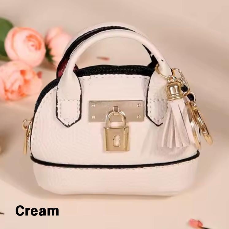 Miniature Lock Purse Bag Charm / Favor with Mini Beauty Essentials