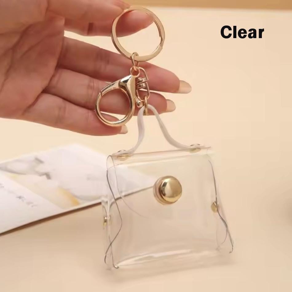 Miniature Clear Purse Bag Charm / Favor with Mini Beauty Essentials