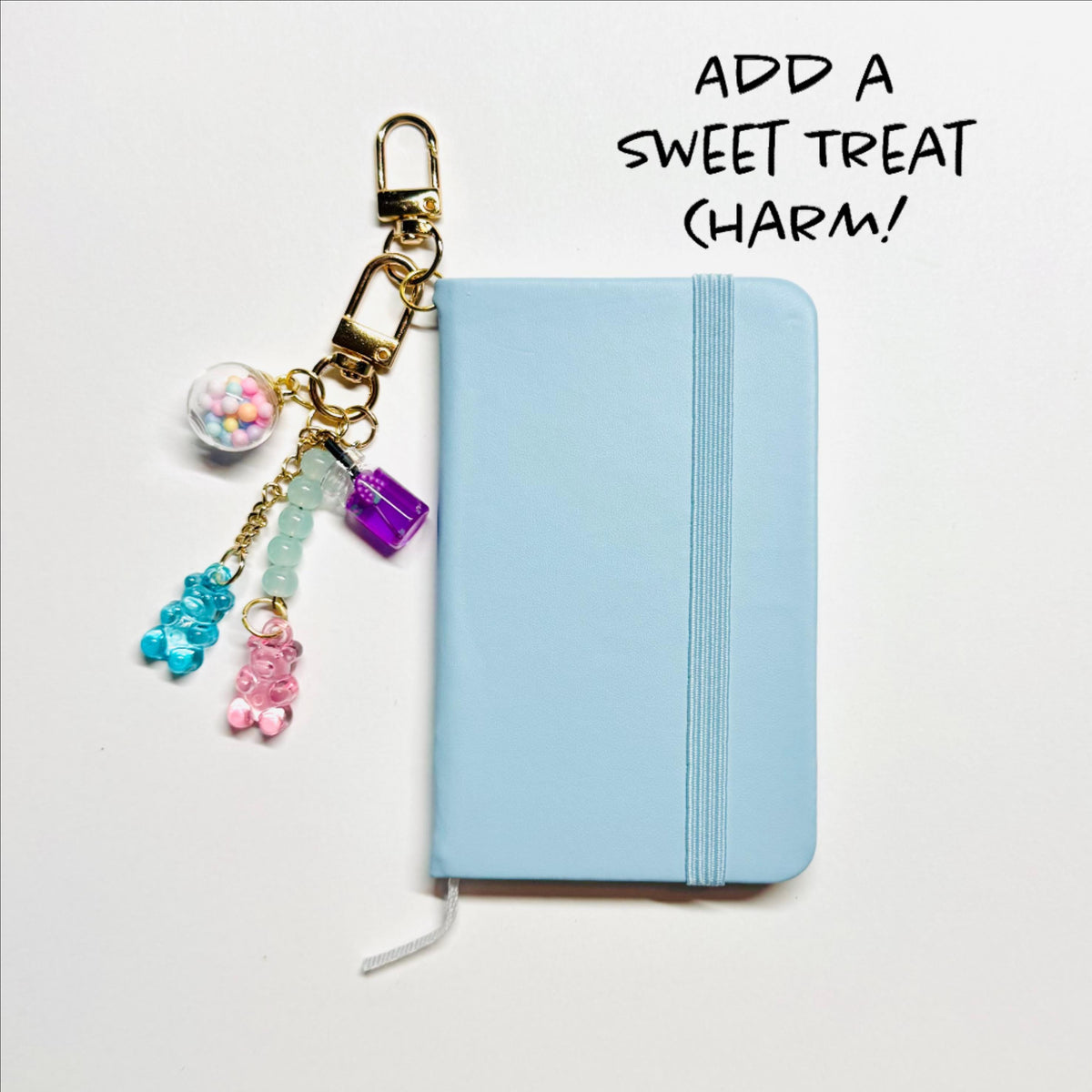 Pretty Mini Notebook Keychain - Mini Journal / Mini Collage Art Notebook