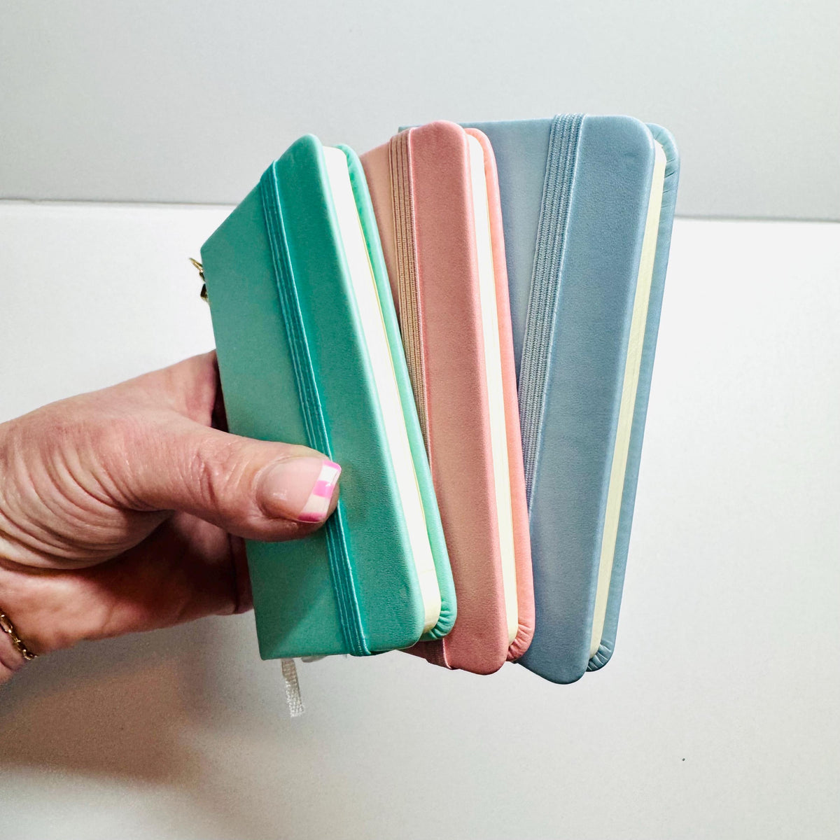 Pretty Mini Notebook Keychain - Mini Journal / Mini Collage Art Notebook