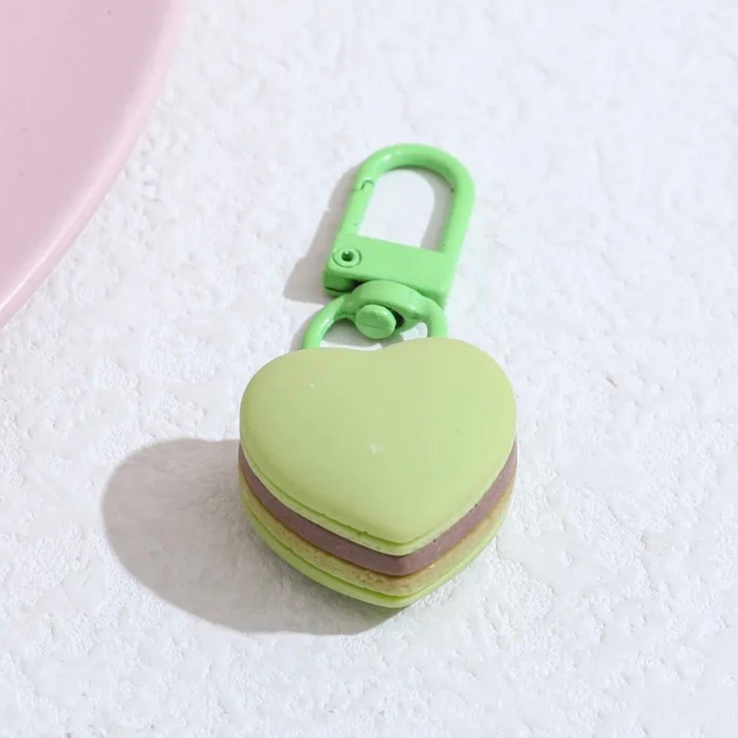 Mini Heart Macaron Keychain