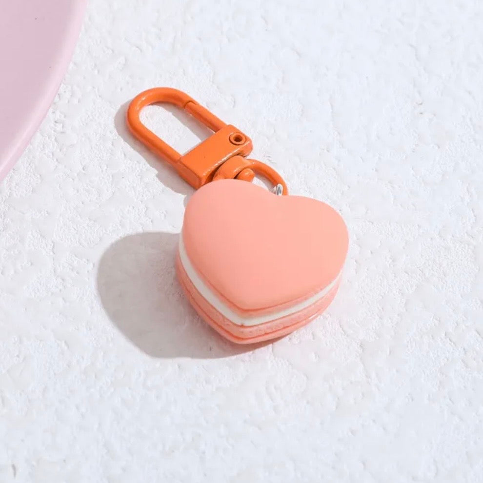 Mini Heart Macaron Keychain