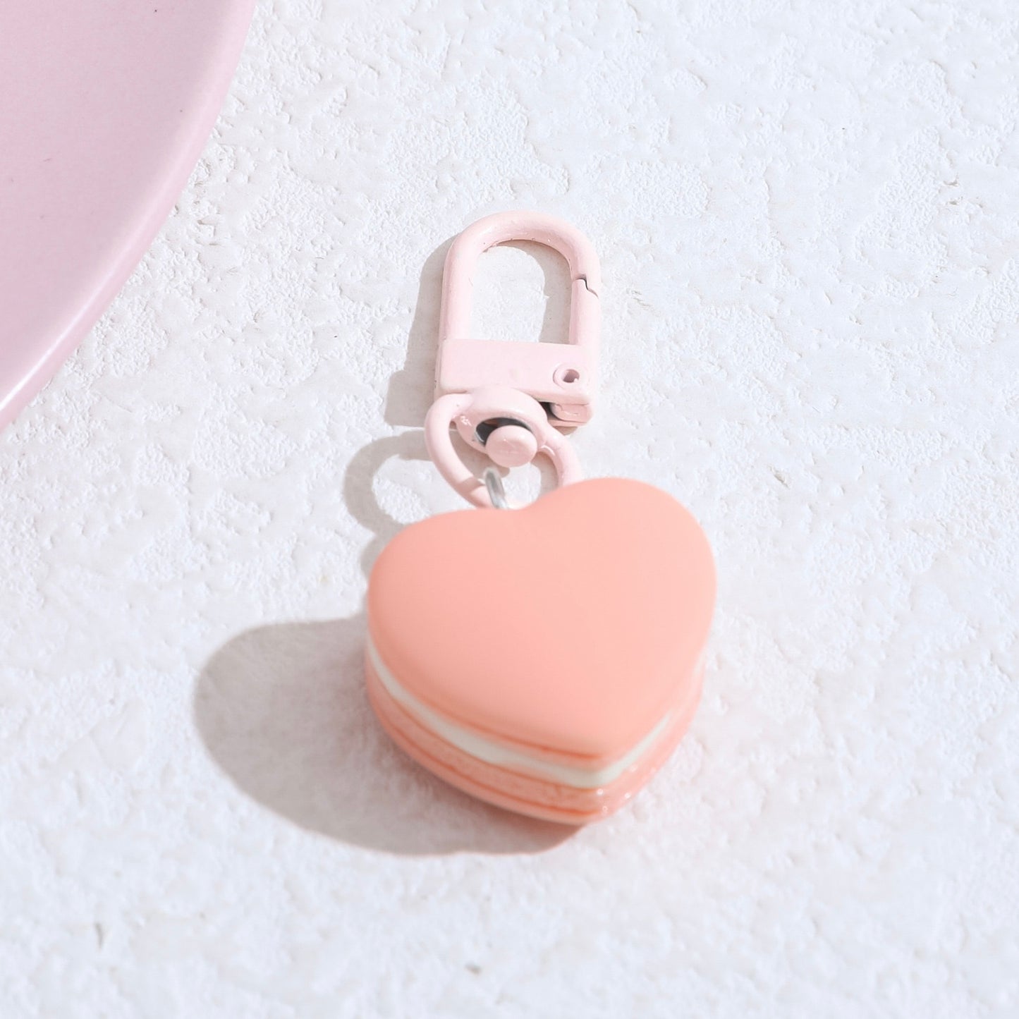 Mini Heart Macaron Keychain