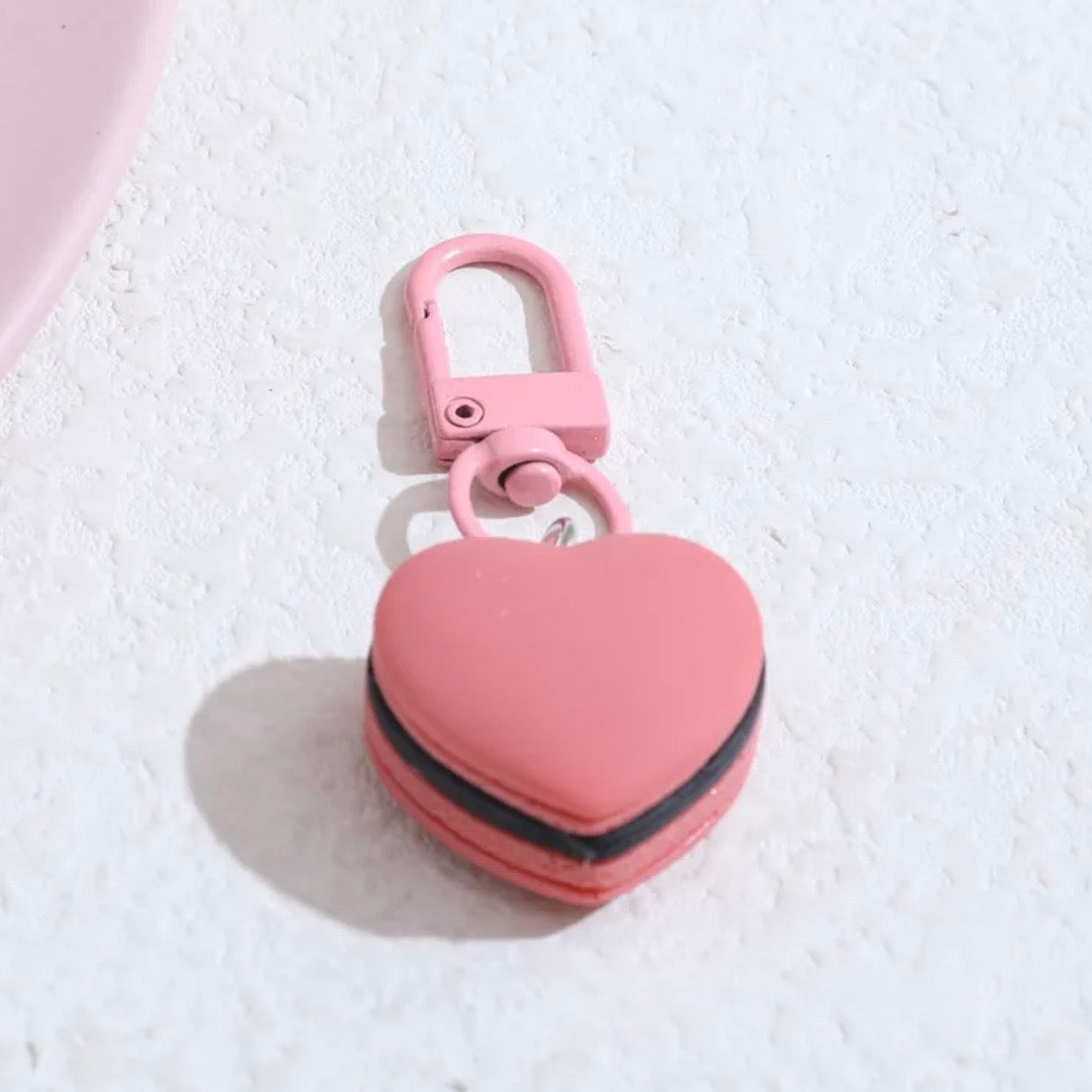 Mini Heart Macaron Keychain