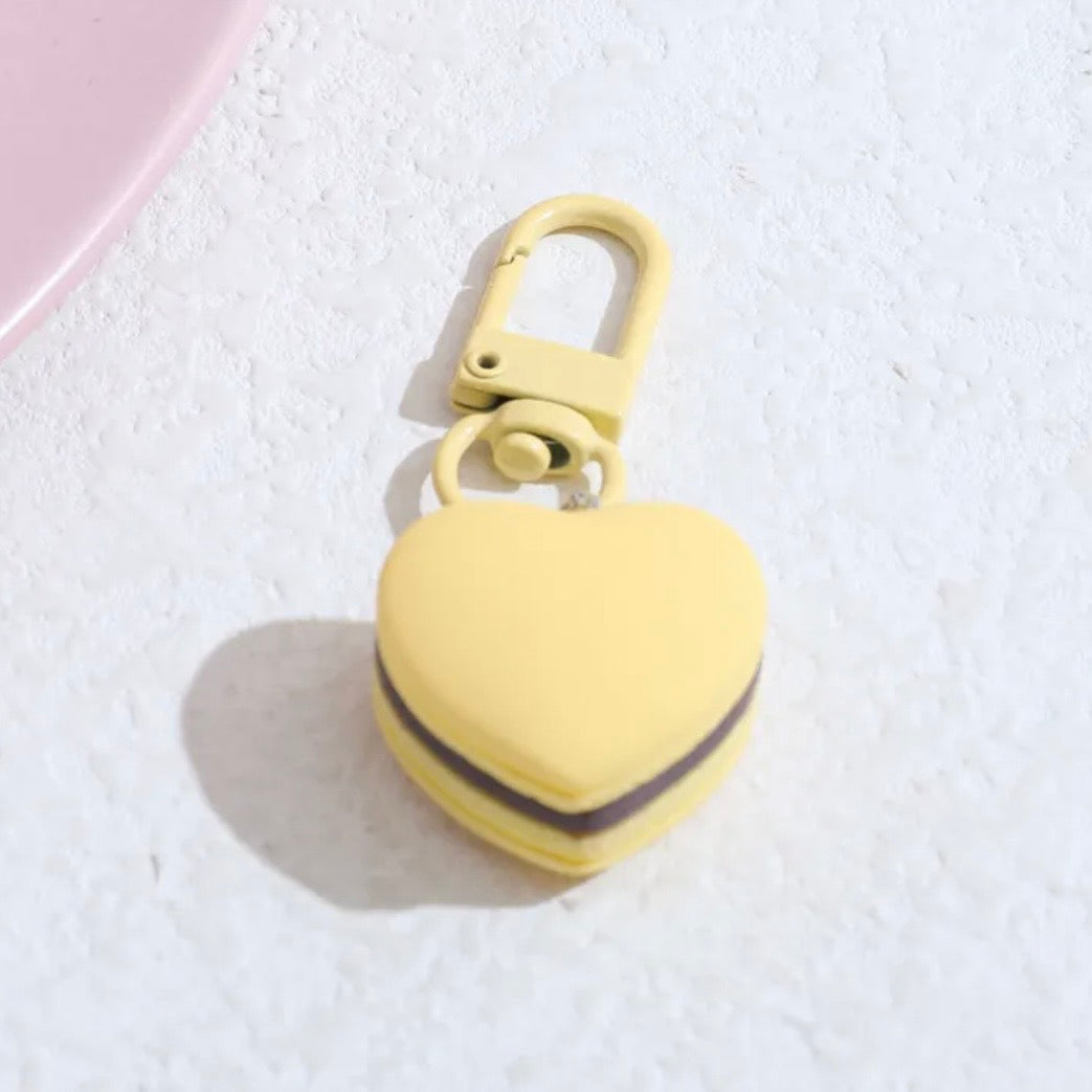Mini Heart Macaron Keychain